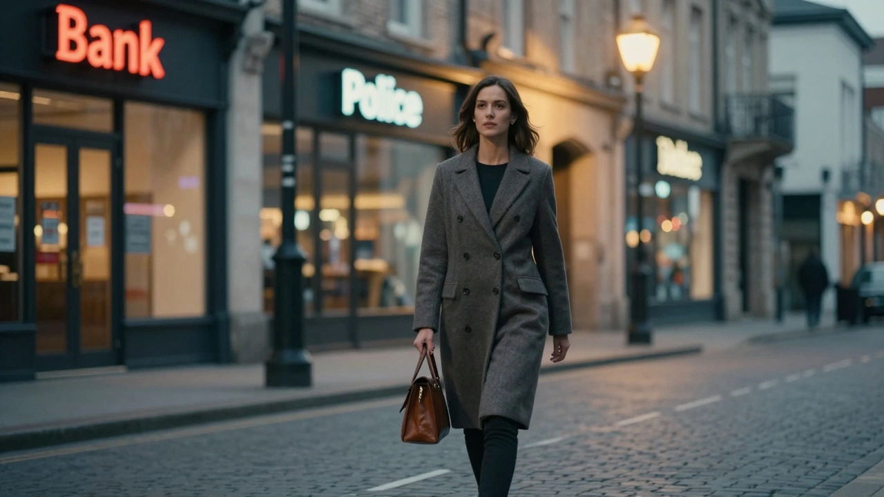 A woman walking alone at dusk, symbolizing resilience amid societal exclusion.